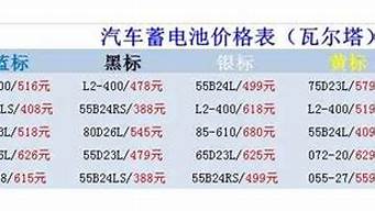 瑞纳汽车电瓶价格表_瑞纳汽车电瓶价格表图片